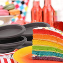 10 Strawberry Street Silicone Round Cake Mold - Multi Layer Rainbow Cake Pan Bakeware Set Pizza Mold for Christmas Birthday Party Wedding Anniversary (8 Piece)