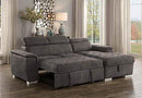 Homelegance Ferriday 98" x 66" Sectional Sleeper with Storage, Blue