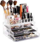 Clear Cosmetic Storage Organizer - Easily Organize Your Cosmetics, Jewelry and Hair Accessories. Looks Elegant Sitting on Your Vanity, Bathroom Counter or Dresser. Clear Design for Easy Visibility.