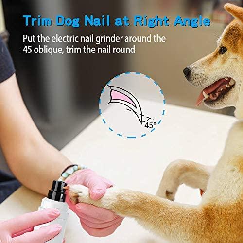 Casfuy Dog Nail Grinder Upgraded - Professional 2-Speed Electric Rechargeable Pet Nail Trimmer Painless Paws Grooming & Smoothing for Small Medium Large Dogs & Cats