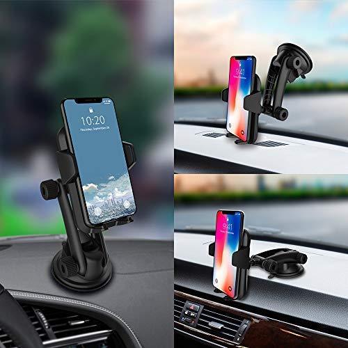 Cell Phone Holder for Car, Car Phone Mount, Yostyle Car Windshield & Dashboard Phone Mount Cradle for iPhone X/Xs/XR/Xs Max/8/8Plus/7/6s/SE,Galaxy S10/S9/S8/S7/Note 8 9,LG, Nexus, Sony,BlackBerry