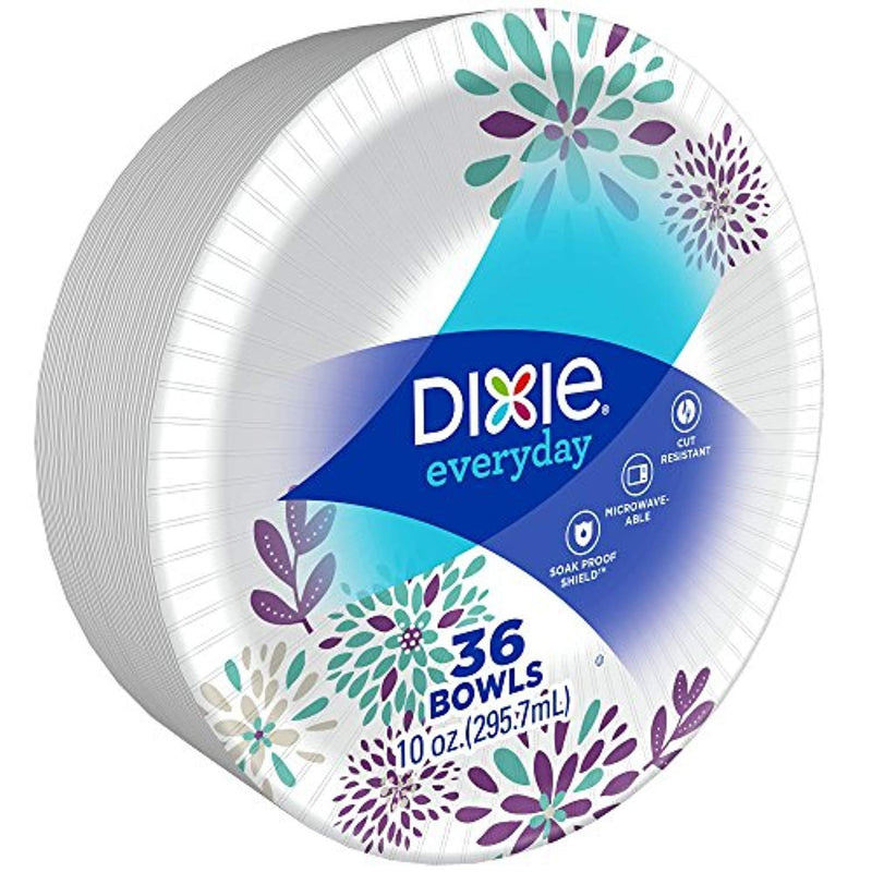 Dixie Everyday Paper Bowls, 10 Ounces, 36 Count, Lunch Size Disposable Plates