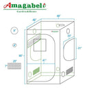 Amagabeli 48"x48"x80" Mylar Hydroponic Grow Tent for Indoor Plant Growing 4x4 with Observation Window Removable Floor Tray Reflective Adjustable Rope Hangers Tool Bag Room Box 4 by 4 Indoors Grow Kit