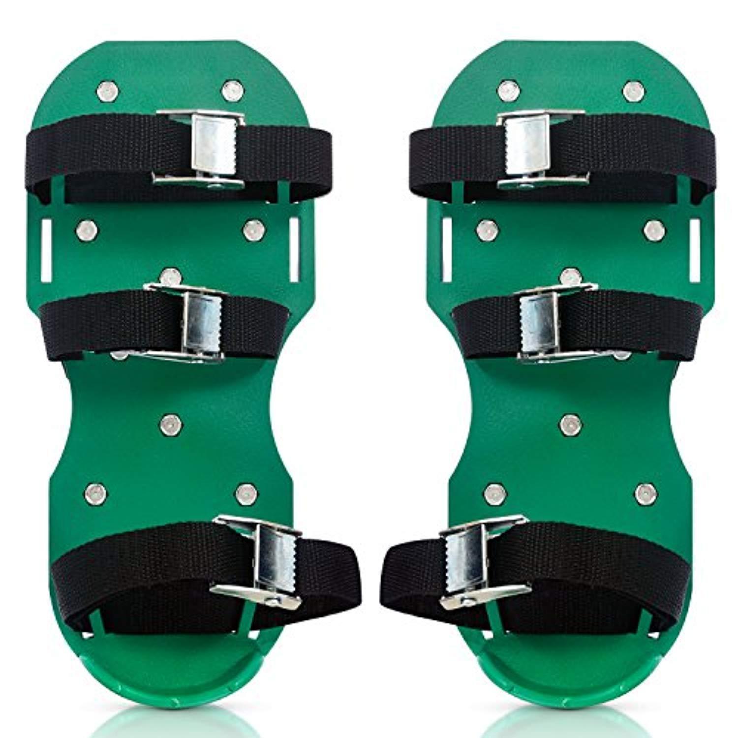 Premium Lawn Aerator Shoes - Heavy Duty 2” Spiked Sandals for Aerating Your Lawn or Yard - Revive Your Lawn Roots with Lawn Aerator Shoes - Comes with a Weed Pulling Tool