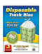 Clean Cubes 13 Gallon Disposable Trash Cans & Recycling Bins, 3 Pack (White)