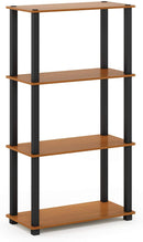 Furinno (99557BK/GY) Turn-N-Tube 4-Tier Multipurpose Shelf Display Rack - Black/Grey