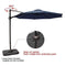 COBANA Offset Rectangular Cantilever Aluminum Patio Umbrella 10 Feet with Cross Base and 360 Degree Rotation, Blue