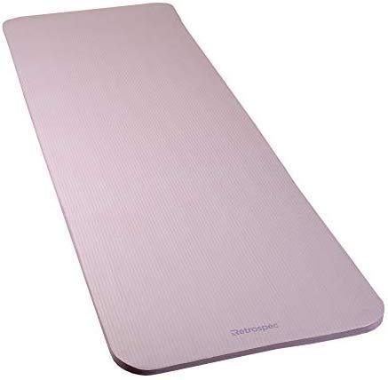 Retrospec Solana Yoga Mat 1" w/ Nylon Strap for Men & Women - Non Slip Exercise Mat for Yoga, Pilates, Stretching, Floor & Fitness Workouts