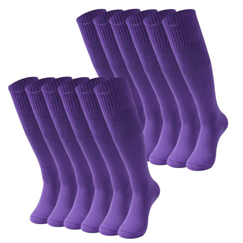 Soccer Socks, RTZAT Unisex Solid Knee High Tube Team Sports Football Socks, 2,6,12 Pairs