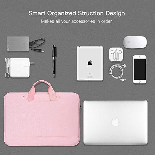 11.6-13 Inch Laptop Bag Sleeve for Women Ladies Travel Briefcase with Accessories Organizer for Lenovo Chromebook C330, Acer Chromebook R11, Surface Pro 12.3, Samsung HP ASUS Dell Chromebook Case,Pink