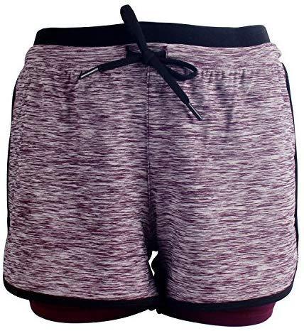 RIBOOM Women Workout Fitness Running Shorts Double Layer Active Yoga Gym Sport Shorts