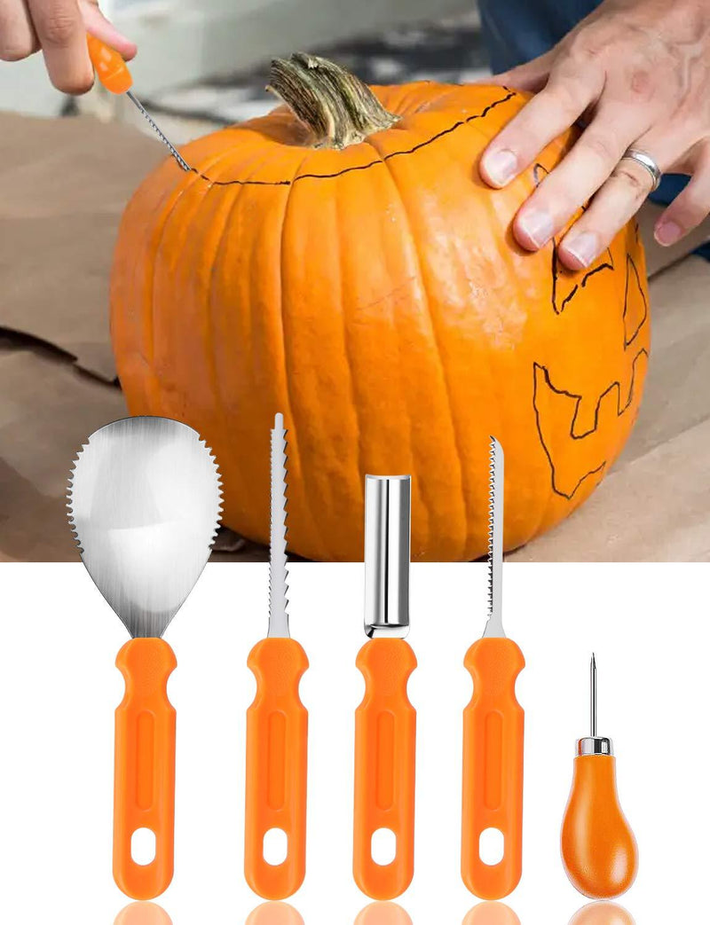 Luditek Halloween Pumpkin Carving Tools, Halloween Jack-O-Lanterns 11 Piece Professional Stainless Steel Pumpkin Carving Kit, Pumpkin Cutting Supplies Tools Kit for Adults Kids