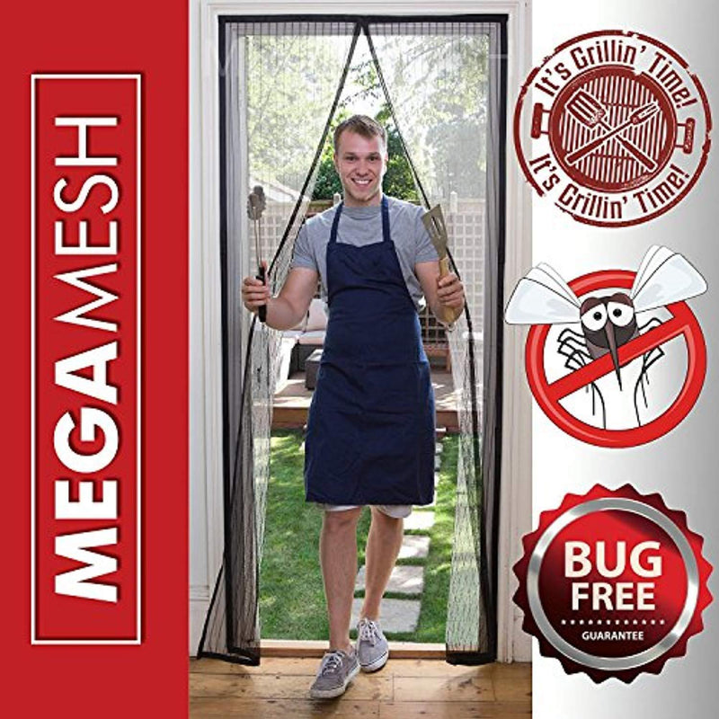 Magnetic Screen Door – Heavy Duty Reinforced Mesh & Full Frame Hook & Loop ACTUAL SCREEN SIZE 36"x83" Fits Doors Up to 32”x82” MegaMesh Comes With a 12 Month Warranty