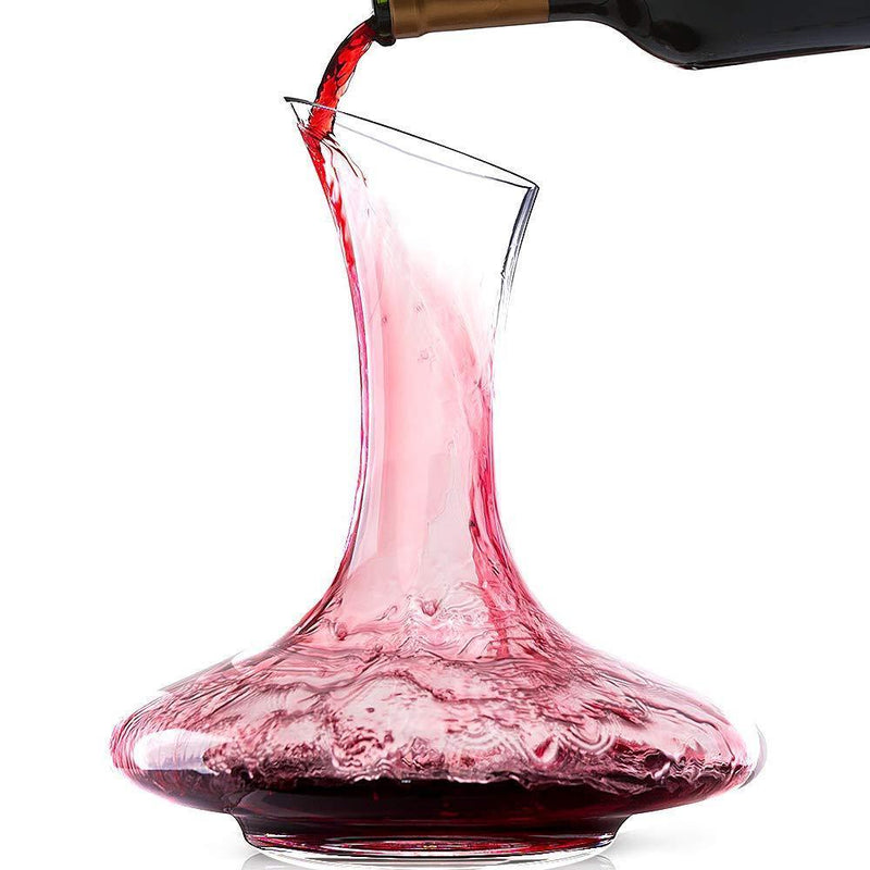 Guzzle Buddy Wine Decanter, 100% Lead-Free Hand Blown Crystal Glass, Red Wine Carafe, Wine Aerator with Wide Base,Wine Accessories,Wine Gift