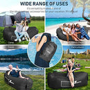 Inflatable Lounger Air Sofa Pouch Inflatable Couch Air Chair Hammock with Pillow Portable Waterproof Anti-Air Leaking for Outdoor Camping Hiking Travel Pool Beach Picnic Backyard Lakeside Christmas