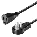 Maximm Cable 1 Foot 360° Rotating Flat Plug Extension Cord/Wire, 3 Prong Grounded Wire 16 Awg Power Cord - Black - UL Listed