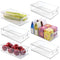 mDesign Large Stackable Kitchen Storage Organizer Bin with Pull Front Handle for Refrigerators, Freezers, Cabinets, Pantries