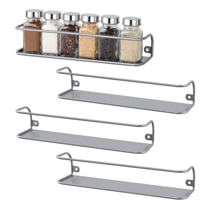 NEX Wall Mount Spice Racks for Kitchen Storage - Set of 4