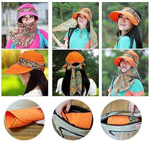 ICOLOR Sun Cap Sun Flap Hats Outdoor 360°Sun UPF 50+ Women Lady Wide Brim Cap Visor Hats UV Protection Summer Sun Hats