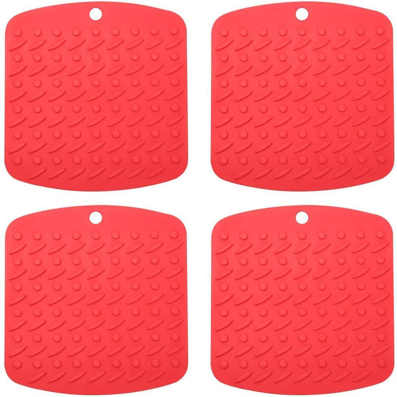 Premium Silicone Pot Holder,Trivets,Hot Mitts,Spoon Rest And Garlic Peeler Non Slip,Heat Resistant Hot Pads,Multipurpose Kitchen Tool. 7x7" Potholders(Set of 6) Non Slip,Dishwasher Safe,Durable.