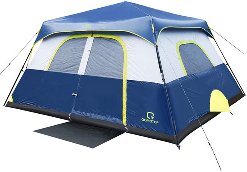 OT QOMOTOP Family Camping Tents for All Seasons, 8 Person Instant Setup (60s) Tents with Top Rainfly and Carry Bag, Windproof Waterproof Tents with Gate Mat