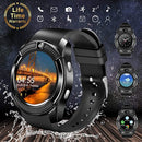 Smart Watch,Bluetooth Smartwatch Touch Screen Wrist Watch with Camera/HCM Card Slot,Waterproof Phone Smart Watch Sports Fitness Tracker Compatible Android Phone iOS Phones (V8-Black)