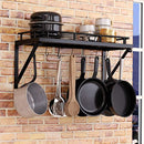 Pot Rack Organizer with Upgraded Hardware, Support Brackets & Welds, Wall Hanging Pot and Pan Organizer, 12 Hooks Included, Easy to Install, Kitchen Organization Solution for Heavy Pots and Pans