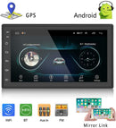 Podofo Double Din Car Radio GPS Navigation Android Car Stereo 7 Inch HD Touch Screen Car MP5 Player Dual USB AUX in Support Bluetooth WiFi GPS FM Radio Android/iOS Mirror Link with Rear Camera