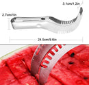 Watermelon Slicer Cutter Corer Server Multipurpose All in One Stainless Steel Knife Melon & Fruit Carving Slice Comfortable Rubber Handle Corer Tongs & Dicer Best Kitchen Gifts Tool Chuzy Chef