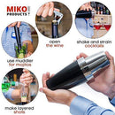 Miko Professional Bartender Kit - Cocktail Shaker Bar Set - Includes Bar Tools & Bartender Accessories: Boston Cocktail Shaker, Muddler, Strainer, Jigger, Bar Spoon, Corkscrew (Regular-Used)