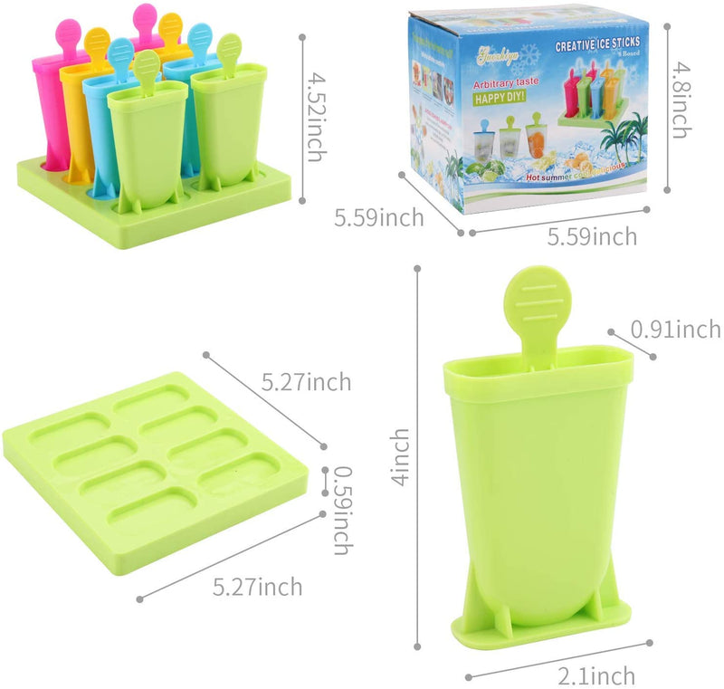 GOGING Popsicle Molds, 8 Ice Pop Makers Reusable Easy Release Ice Pop Mold, Food Grade Material BPA Free Ice Cream Mold, Homemade Popcycles Mold