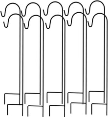 Black Shepherd Hook 48 Inch, 10MM Thick, Super Strong, Rust Resistant Steel Hook Ideal for Use at Weddings, Hanging Plant Baskets,  Bird Feeders, (10, Black) by AshmanOnline