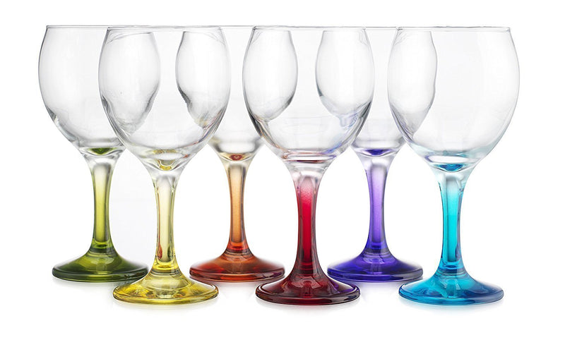 Carnival Color, Wine Glass 10 OZ Party Color Set of 6