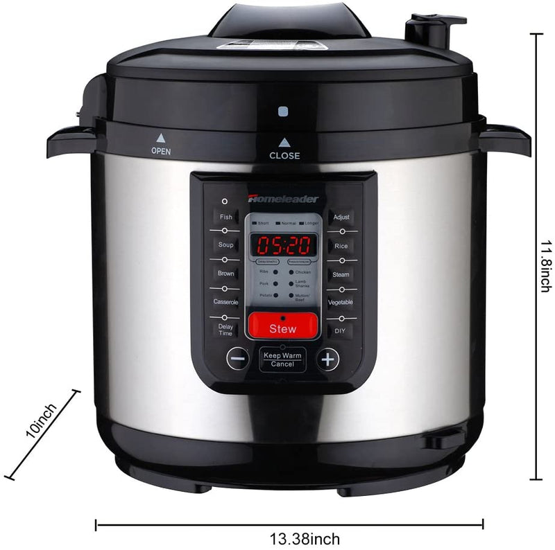 Homeleader 6 Quart 7-in-1 Multi-Use Programmable Pressure Cooker, Pressuer Cooker,Slow Cooker,Rice Cooker, Steamer, Sauté, Soup Maker and Warmer
