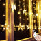 Star Curtain Lights, 8.2ft x 3.2ft 138 LED Remote Window Curtain Lights Plug In Curtain String Lights with 12 Stars 8 Flashing Modes Decoration for Wedding, bedroom,Birthday (Warm White) by MaLivent