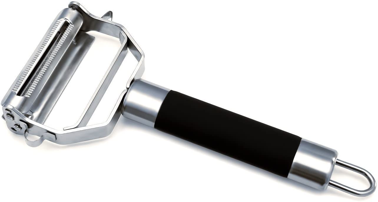 Deiss PRO Dual Julienne Peeler & Vegetable Peeler - Non-slip Comfortable Handle - Amazing Tool for Making Delicious Salads and Veggie Noodles
