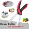 Kitchen Food Cutter Chopper Clever Kitchen Knife with Cutting Board, Clever Multipurpose Food Scissors Stainless Steel Vegetable Slicer Fruit Cutter Quick & Easy to Cut BBQTools