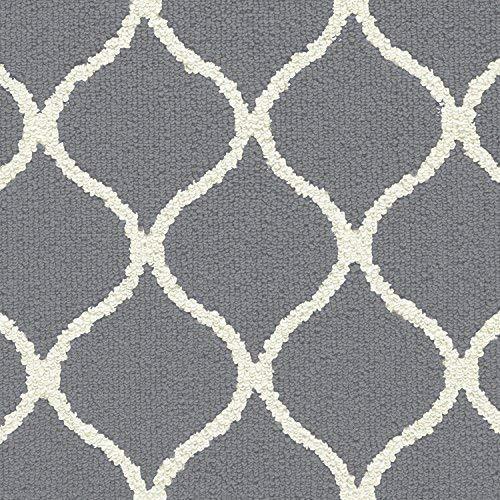 Maples Rugs Rebecca 2'6 x 10' Non Skid Hallway Carpet Entry Rugs Runners for Kitchen and Entryway, Grey/White