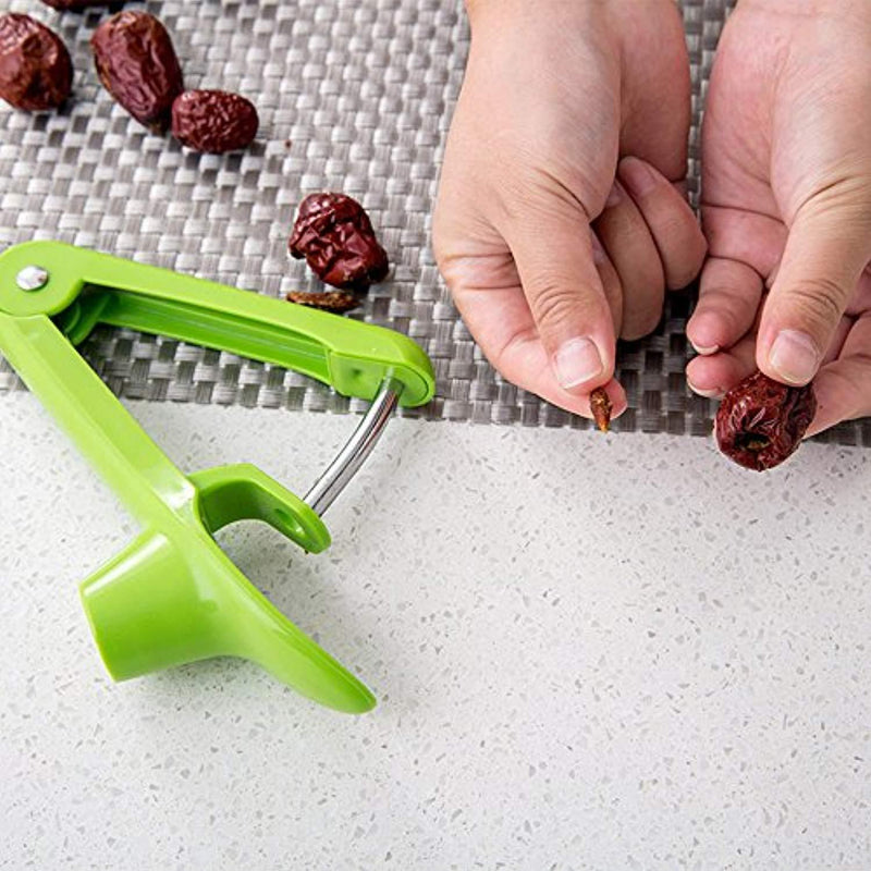 Cherry Pitter– Tekcast Olive and Cherry Pitter Remover Stoner Tool with Food-Grade Silicone Cup, Space-Saving Lock Design and Lengthened Splatter Shield Dishwasher Safe