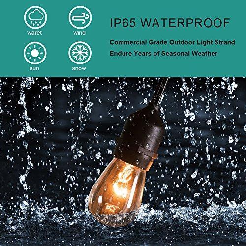 Infinite Cedar  2 Pack Outdoor String Lights with 16 Dimmable Edison Vintage Bulbs, UL Listed Heavy-Duty Decorative Café Patio Lights for Bistro Garden