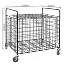 MyGift Metal Rolling Sports Ball Storage Hopper & Equipment Cart