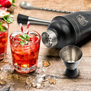 The 8-in-1 bartenders kit | 24oz cocktail shaker with a full beverage preparation set for home & bar made drinks | stainless steel metal | leak proof cup | martini shaker set & mojito kit by Spirit