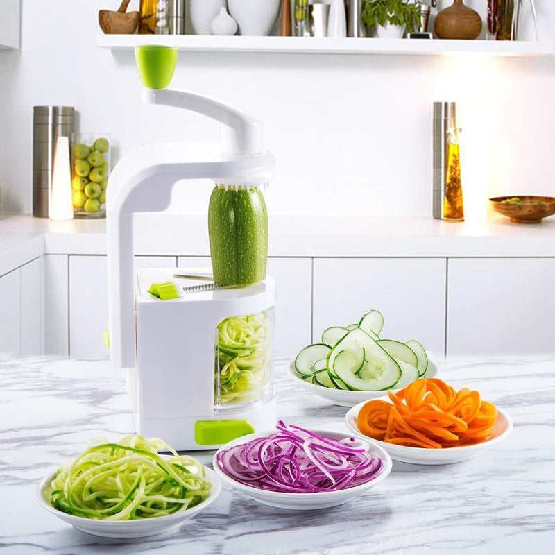 Spiralizer Vegetable Slicer, 4-Blade Vegetable Spiralizer, Heavy Duty Spiral Slicer, Zucchini Noodle & Veggie Pasta & Spaghetti Maker with Powerful Suction Base for Healthy Low Carb