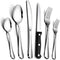 24-Piece Silverware Set, Flatware Set Mirror Teivio  Polished, Dishwasher Safe Service for 4, Include Steak Knife/Fork/Spoon