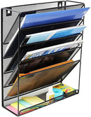 Wall Hanging File Holder Organizer for Office Home, 5-Tier Black Metal- Yuugen Products