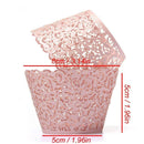 A&S Creavention Vine Cupcake Holders Filigree Vine Designed Decor Wrapper Wraps Cupcake Muffin Paper Holders - 50pcs (Pink)