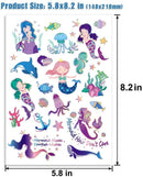 TMCCE Mermaid Party Supplies Mermaid Tattoos For Kids-Mermaid Birthday Party Favors-4 Sheet Glitter More Than 32 Styles Mermaid Tail Tattoos Party Decoration