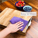 Cutting Board with Trays - Organic Acacia Wood Butcher Block with Containers White Pale Blue