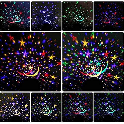 Kingtoys Moon Star Projector,Baby Night Lights， Romantic LED Night Light, 360-degree Rotating 4 LED Bulbs,Suitable for Parties, Children's bedrooms or to be Christmas Gifts.