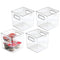 mDesign Plastic Kitchen Pantry Cabinet, Refrigerator or Freezer Food Storage Bins with Handles - Organizer for Fruit, Yogurt, Snacks, Pasta - Food Safe, BPA Free, 6" Cube - 2 Pack, Clear